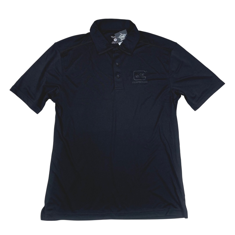 Glock Perfection Clique Mens Black Performance Polo Shirt Size Medium NWT